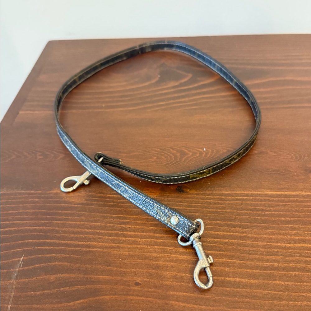 Louis Vuitton Black Leather Strap with Silver Hardware